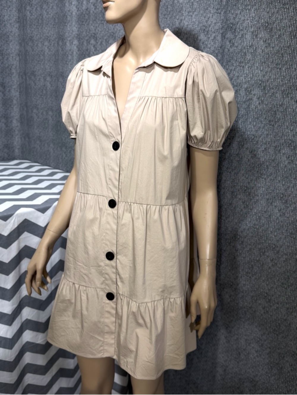 ZARA Tiered Poplin Dress - Picture 12 of 13